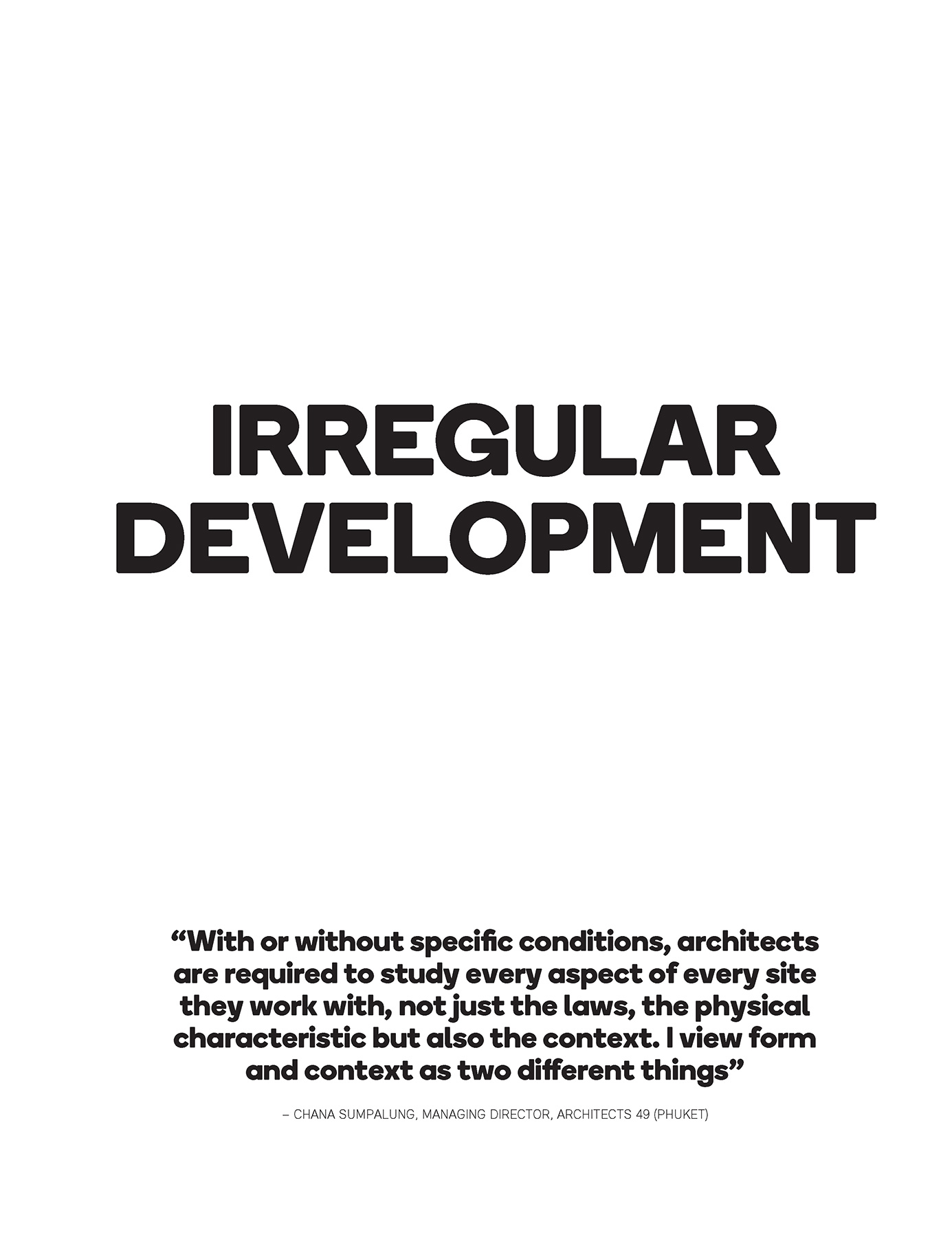 Irregular Development